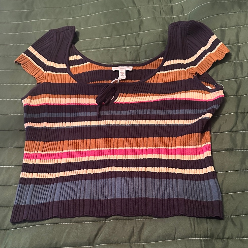 Jessica Simpson Multicolor Striped Crop Top